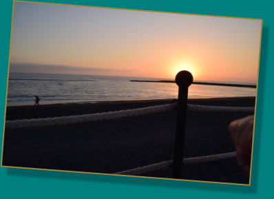 Sonnenuntergang mit dem neuen Strand am Altamira